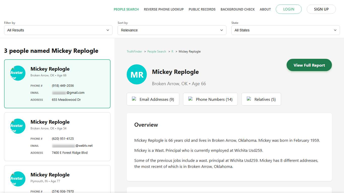 Mickey Replogle: Age, Phone Number, Aliases & Address